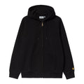 Chaqueta con capucha Carhartt WIP Hooded Chase Jacket negra con el logo en dorado