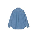 Camisa Carhartt WIP L/S Lucas Shirt color Blue Stone Washed vista trasera en denim de algodón.