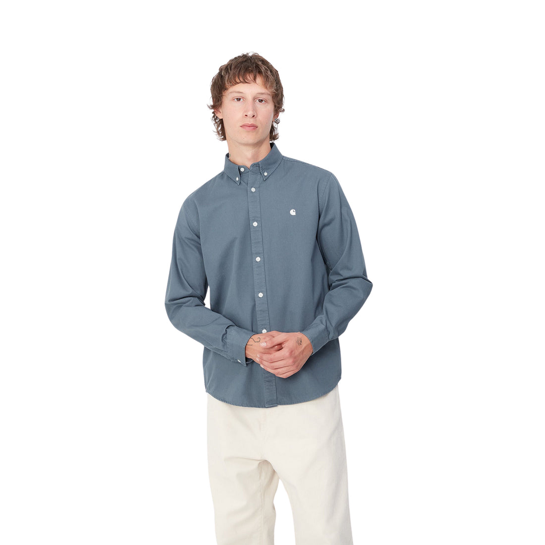 Hombre con la camisa de franela Carhartt WIP L/S Madison Shirt Positano