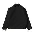 Vista trasera de la Carhartt WIP OG Detroit Jacket Winter en color negro, mostrando el corte holgado y cuadrado, el cuello de pana y las costuras reforzadas en los hombros.