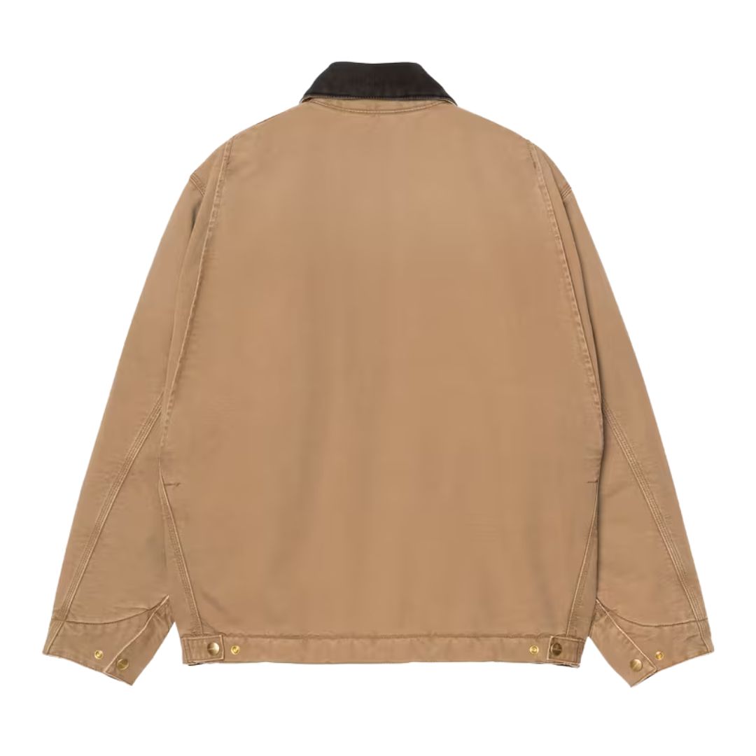 Vista trasera completa de la chaqueta Carhartt WIP OG Detroit Jacket FW en color Dark Hamilton Brown..