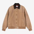 Chaqueta Carhartt WIP OG Santa Fe Hamilton Brown Tobacco grind washed, vista frontal sin modelo.