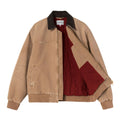 Chaqueta Carhartt WIP OG Santa Fe Hamilton Brown Tobacco grind washed, detalle del interior acolchado.