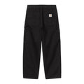 Carhartt WIP OG Single Knee Black Stone Washed vista trasera pantalón negro bolsillo trasero etiqueta cuadrada.