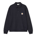 Sudadera tipo polo Carhartt WIP Polo Sweat para hombre, color Deep Night, vista frontal