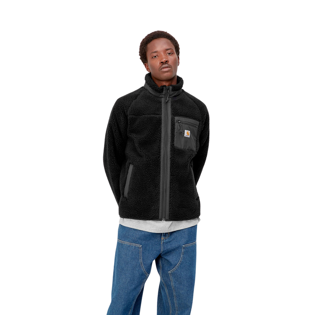 Hombre con la chaqueta forro polar Carhartt WIP Prentis Liner Negra 