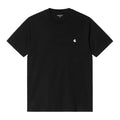 Carhartt WIP S/S Madison T-Shirt black/white en plano frontal, con el logotipo 