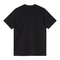 Carhartt WIP S/S Madison T-Shirt en black/white, vista trasera en plano sobre fondo blanco. Camiseta de algodón orgánico en negro con espalda lisa y corte holgado.