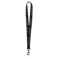 Llavero de cuello Carhartt WIP Script Lanyard negro con el logo Carhartt gris reflectante estirado