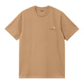 Camiseta básica de manga corta Carhartt WIP S/S American Script T-Shirt color Cacahuete