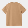 Camiseta básica de manga corta Carhartt WIP S/S American Script T-Shirt color Cacahuete espalda