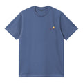 Camiseta azul iris de manga corta Carhartt con logo bordado en amarillo y rojo