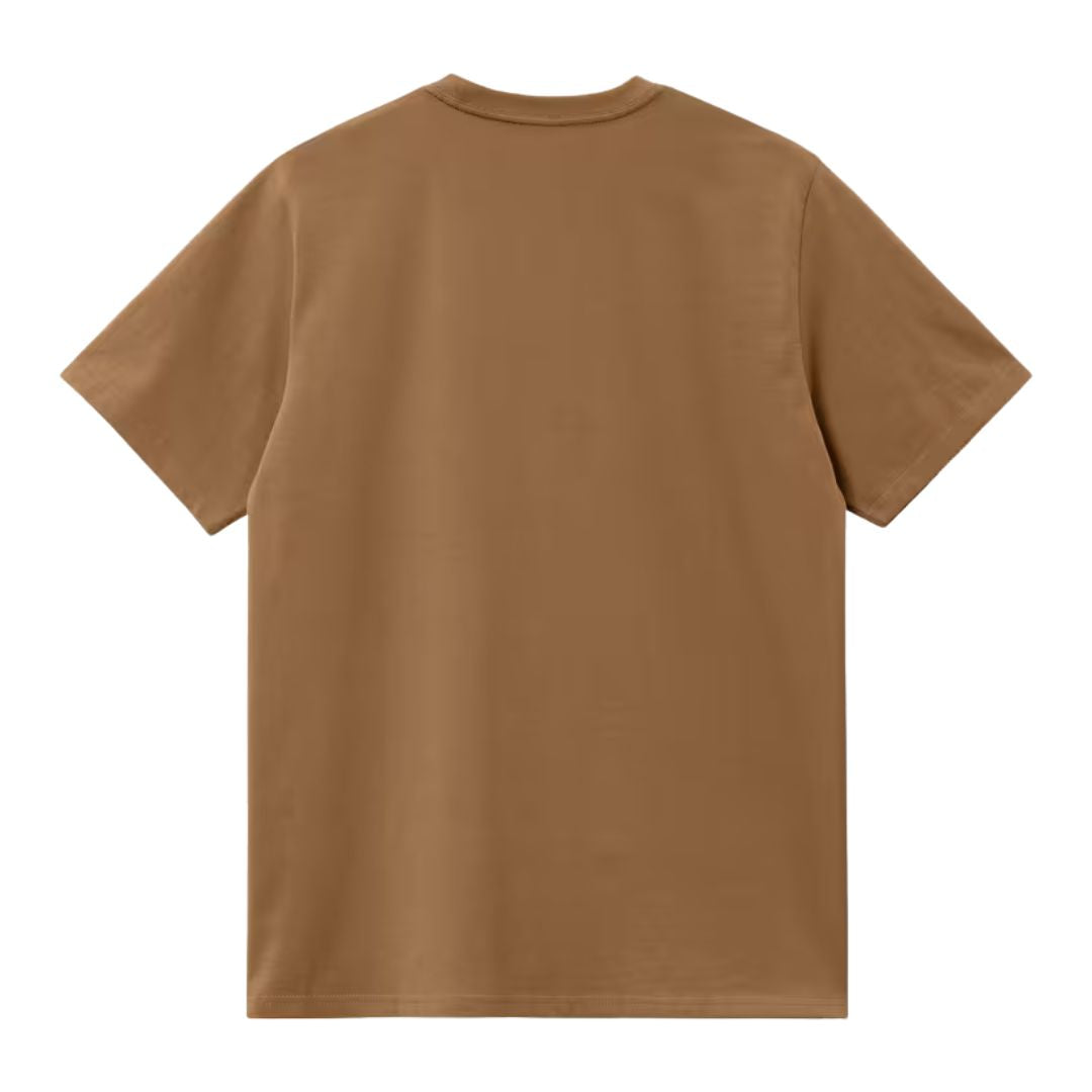 Camiseta Carhartt WIP S/S American Script T-Shirt color Hamilton Brown vista trasera.