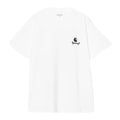 Detalle frontal de la camiseta Carhartt WIP S/S C Logo Archive T-Shirt en color blanco, mostrando logo C negro sobre el pecho.