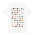 Camiseta Carhartt WIP S/S C Logo Archive T-Shirt blanca, vista trasera con estampado multicolor de logos de archivo.