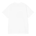 Carhartt WIP S/S Column T-Shirt en color blanco, vista trasera plana. Camiseta de algodón orgánico de peso medio con cuello redondo ribeteado y espalda completamente lisa, sin estampados ni costuras visibles. Corte loose fit.