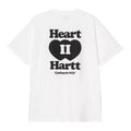 Detalle de la parte trasera de la camiseta blanca Carhartt WIP S/S Heart II Hartt T-Shirt con estampado gráfico completo