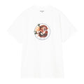 Camiseta Carhartt WIP S/S Octopus T-Shirt en color blanco con estampado gráfico de pulpo, vista frontal.