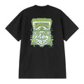 Carhartt WIP S/S Pinball T-Shirt negra, vista trasera: estampado gráfico de máquina de pinball en verde con texto Highscore Carhartt, Super Game y ©1989, corte oversized.