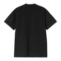 Carhartt WIP S/S Road Side Snack T-Shirt en color negro, vista trasera plana. Camiseta de algodón orgánico de peso medio con cuello redondo ribeteado, manga corta y espalda completamente lisa. Corte loose fit.