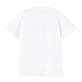 Carhartt WIP S/S Road Side Snack T-Shirt en color blanco, vista trasera plana. Camiseta de algodón orgánico de peso medio con cuello redondo ribeteado, manga corta y espalda completamente lisa. Corte loose fit.