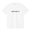 Camiseta básica de manga corta Carhartt WIP S/S Script T-Shirt Blanca con el logo Carhartt en Negro