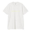 Camiseta básica de manga corta Carhartt WIP S/S Script T-Shirt Gris ceniza con el logo Carhartt en Verde aire