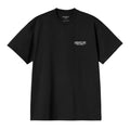 Carhartt WIP S/S Sean Hamilton 03 T-Shirt negra vista frontal con pequeño estampado Carhartt WIP Authentic Adaptions New Classics en el pecho.