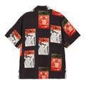 Carhartt WIP S/S Sean Hamilton Shirt Sean Hamilton Print Black vista trasera, camisa streetwear de manga corta con estampado integral, corte holgado y tejido de viscosa-