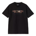 Camiseta Carhartt WIP Solar Chrome Script negra con logotipo estampado metalizado en el pecho