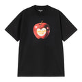 Carhartt WIP S/S Spoiled T-Shirt blanca con gráfico frontal de manzana verde y logo Carhartt WIP en el pecho, camiseta de algodón orgánico loose fit.