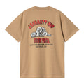 Camiseta de manga corta Carhartt WIP S/S Super Tired T-Shirt Peanut con unas ruedas cansadas y la leyenda 