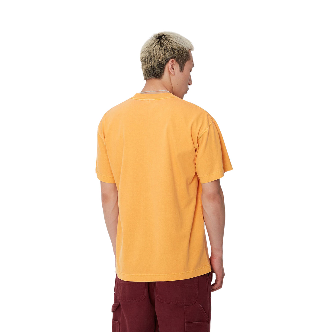 Hombre con la camiseta básica de manga corta Carhartt WIP S/S Vista T-Shirt Naranja