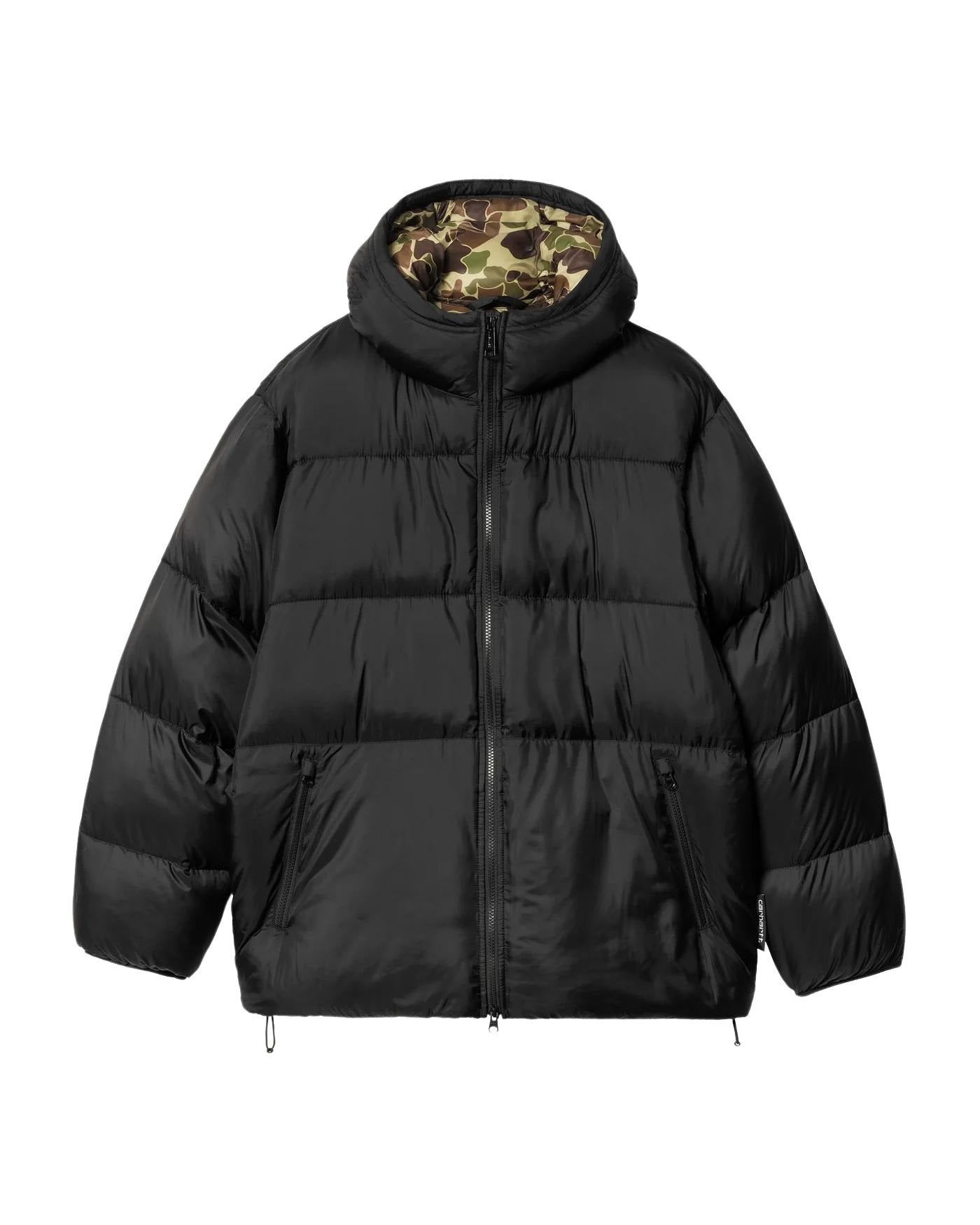 Chaqueta acolchada Carhartt WIP Toronto Jacket negra con el interior camo