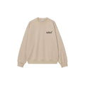 Carhartt WIP Wiptopia Sweatshirt color Wall vista frontal, sudadera beige con logo gráfico en el pecho.
