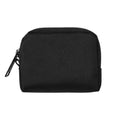 Monedero Carhartt WIP Richmond Coin Wallet en color negro, vista trasera mostrando el nailon texturizado liso sin logo y la cremallera lateral izquierda del compartimento principal.
