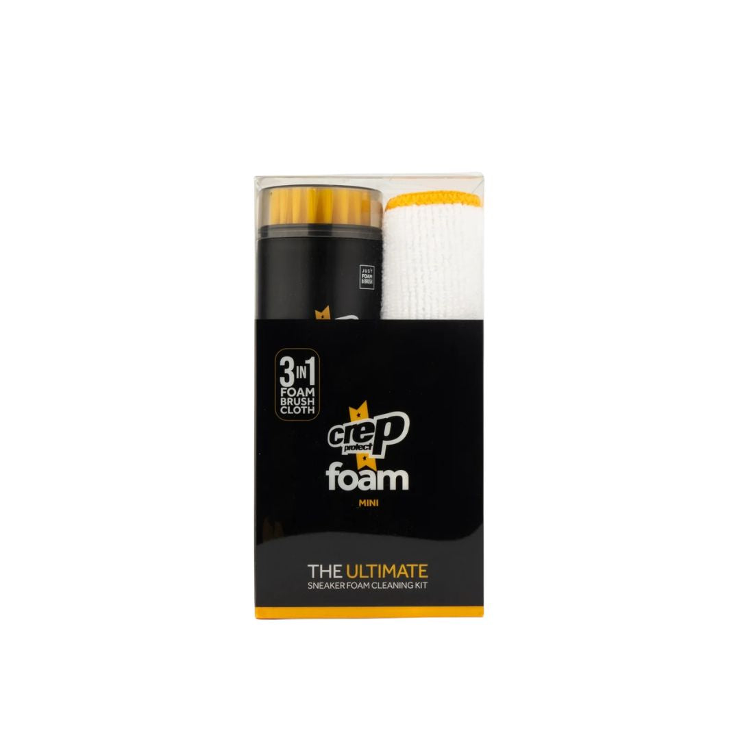 Crep Protect Foam Mini kit limpieza zapatillas portátil con espuma y cepillo.