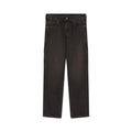 Vaqueros Dickies 993 Regular Tapered Carpenter en color black, vista frontal sobre fondo blanco con cinco bolsillos, botón metálico, remaches y cierre frontal.