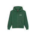 Sudadera Dickies Bolivar FZ Hoodie color Pine Needle Green - vista frontal con cremallera completa.