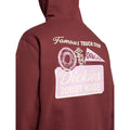 Detalle del estampado trasero retro en sudadera Dickies Donut House Hoodie color andorra.