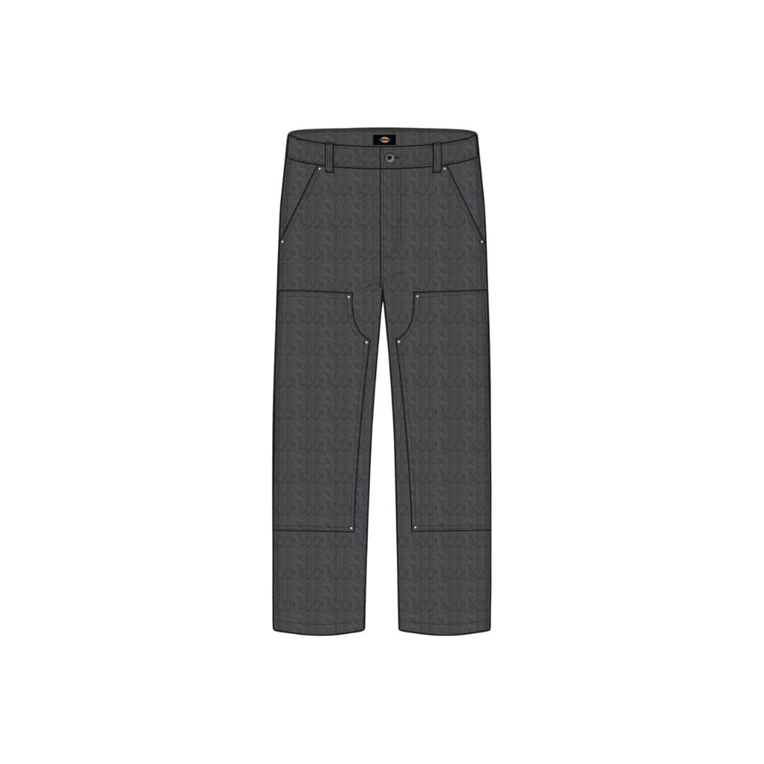 Dickies Double Knee Canvas Carpenter Pant en color negro, vista frontal con refuerzo doble en rodillas.