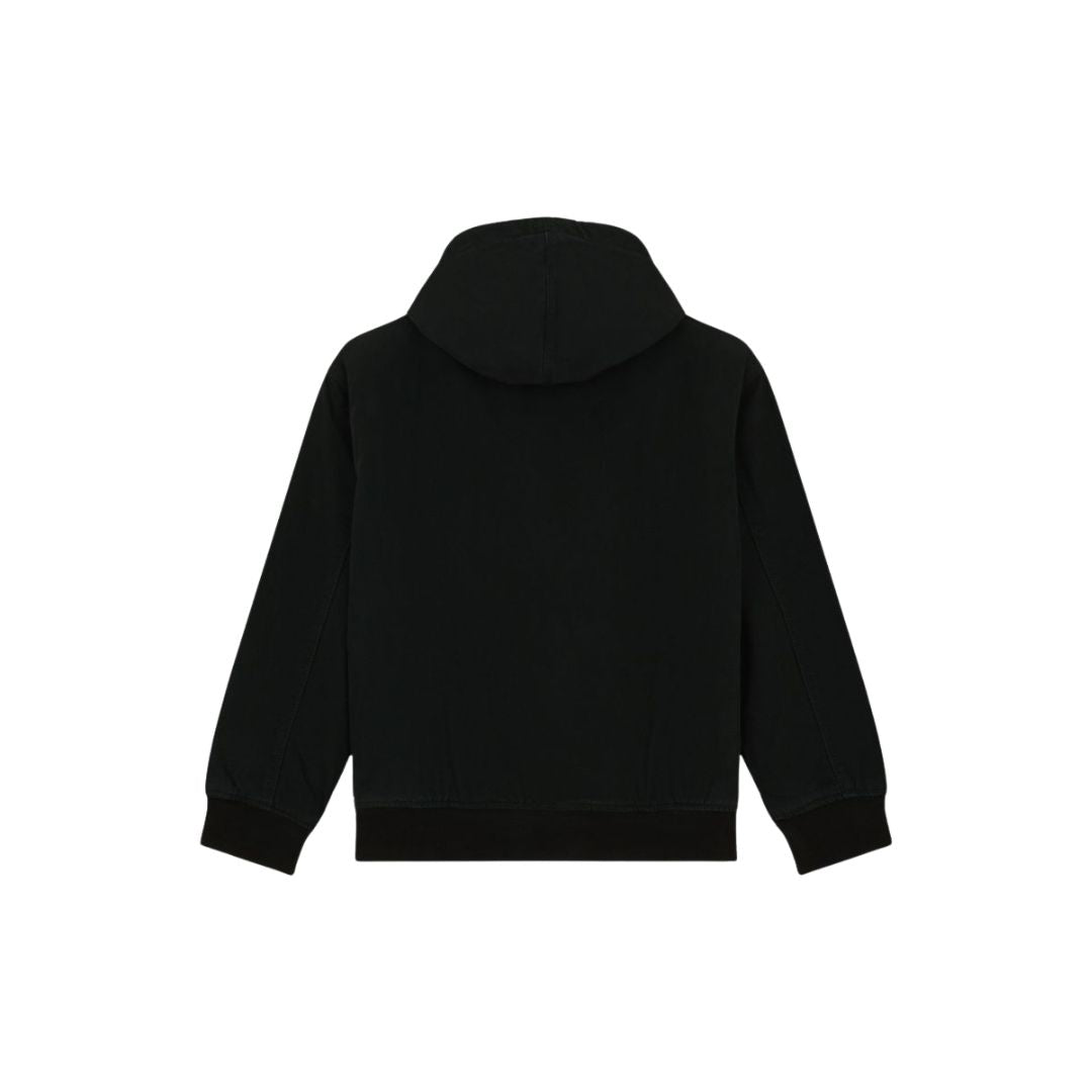 Chaqueta Dickies Hilham Hooded Canvas negra vista trasera completa.