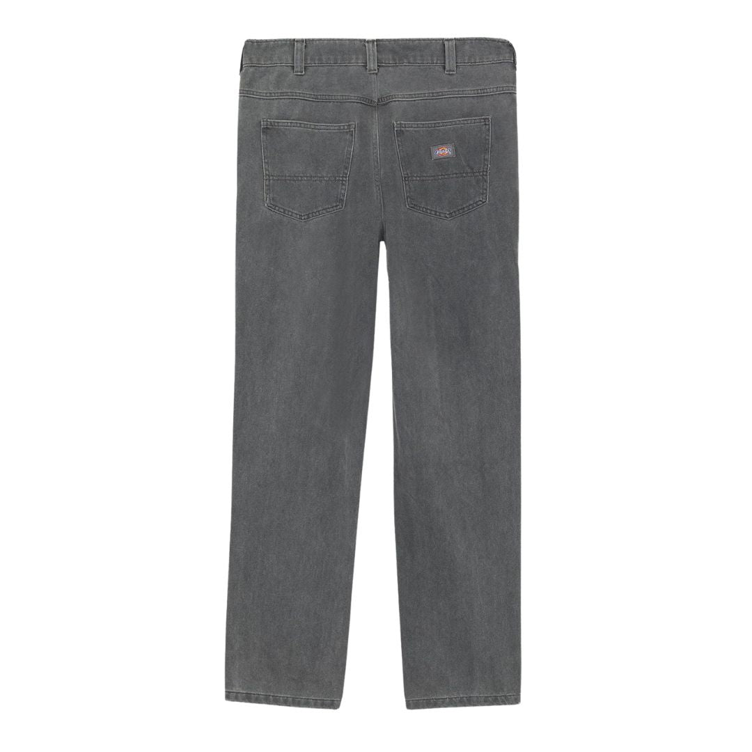 Pantalón Dickies Houston Denim Grey Wash Tinted color gris lavado visto desde delante, corte recto clásico.