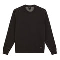 Dickies Sutcliffe Sweatshirt, sudadera marrón oscuro de cuello redondo en plano frontal, con etiqueta Dickies cosida junto al bajo acanalado y mangas largas.
