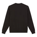 Dickies Sutcliffe Sweatshirt, sudadera marrón oscuro de cuello redondo, vista trasera en plano con costura de hombro y puños, cuello y bajo acanalados.