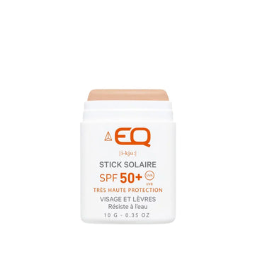 Protector solar stick EQ SPF50+ bio para rostro y labios con filtros minerales y formato portátil para deporte outdoor.