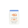 Protector solar stick EQ SPF50+ bio color blue para rostro y labios con filtros minerales y formato portátil para deporte outdoor.