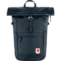 Vista frontal de la mochila Fjällräven High Coast Foldsack 24 navy completamente desplegada