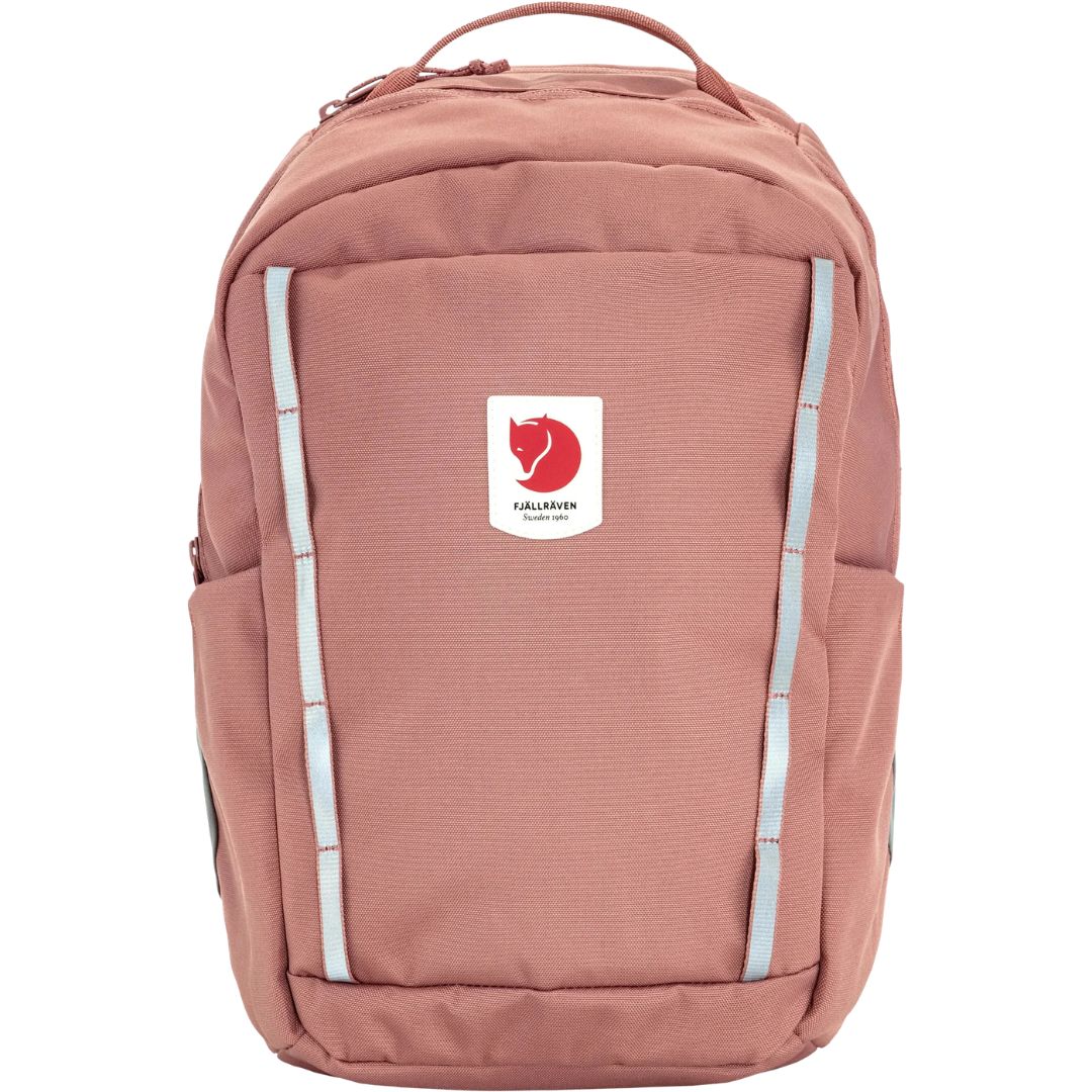 Fjällräven Skule Kids mochila escolar 15L color dusty rose con detalles reflectantes 360 grados.