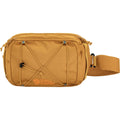 Bandolera Fjällräven Skule Sling 6 Red Gold vista frontal con logo reflectante y bolsillo principal con cremallera, bolso cruzado ligero para tablet de 10 pulgadas.